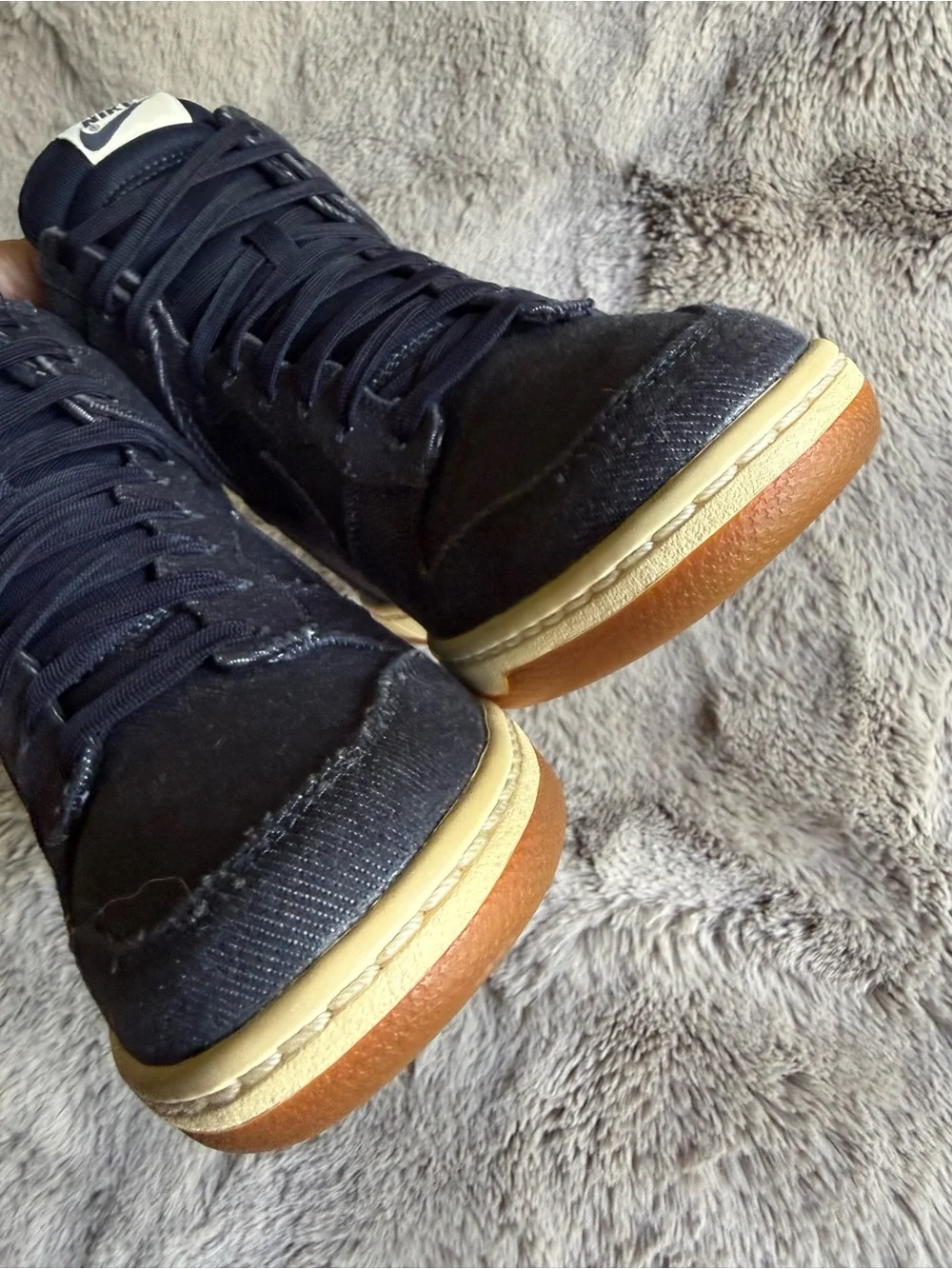 Nike Denim Sky Hi Gum Collection Wedge Sneakers Athleisure Streetwear